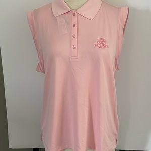 DriWay Ladies XL Capped Sleeve 4 Button Golf Tennis Pickelball Top NWT